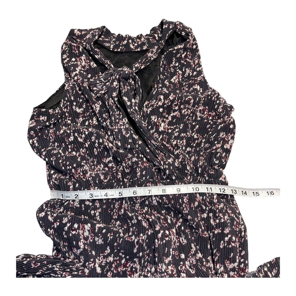 Xhilaration Jumpsuit Junior Girl Small Black Floral Tie Knot Sleeveless Wide-Leg - Picture 5 of 7